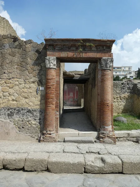 Ercolano Itália Circa Setembro 2018 Ruínas Sítio Arqueológico Antiga Cidade — Fotografia de Stock