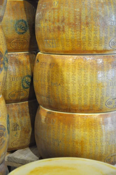 Parmigiano Reggiano fine food cheese in Parma — Stock Photo, Image