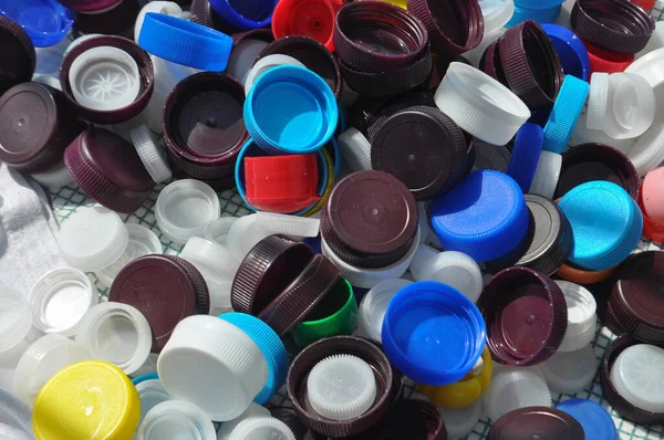 Plastic bottle caps — Stock Photo, Image