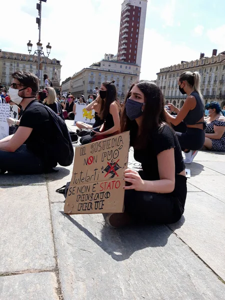 Turin Talya Crca Hazi Ran 2020 Siyahilerin Yaşamı Önemli Protestoları — Stok fotoğraf