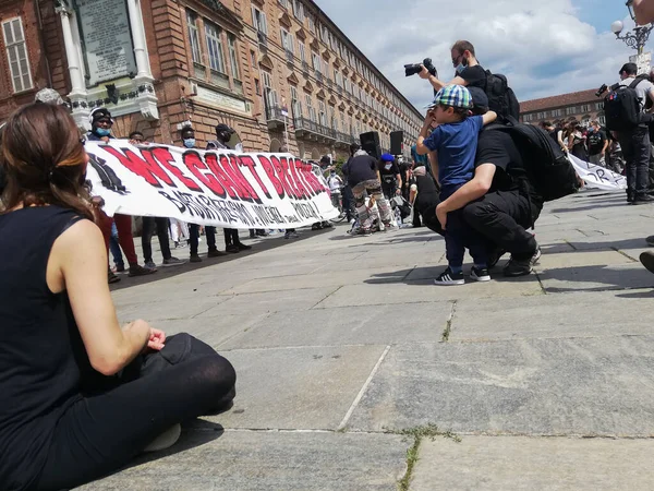 Turin Italy Circa June 2020 Black Lives Matter Protests — 스톡 사진