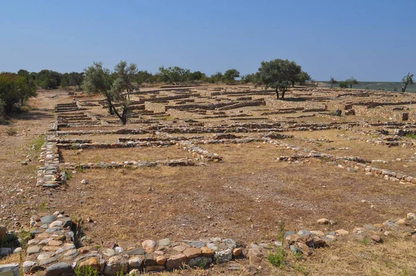 Ruinas Antigua Ciudad Olynthus Chalkidiki Grecia — Foto de Stock