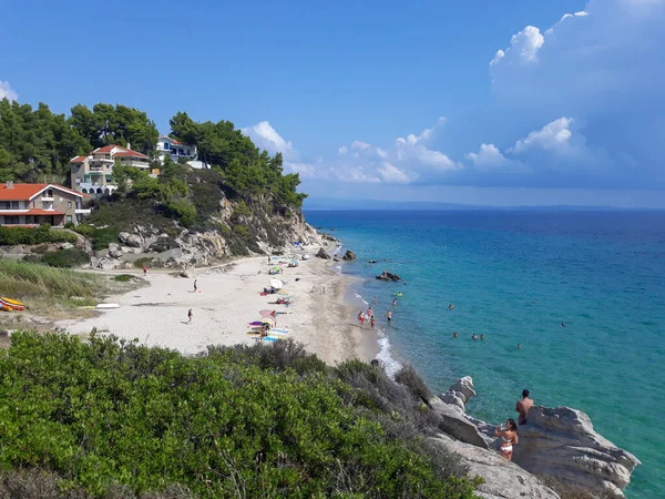 Chalkidiki Řecko Circa August 2019 Pohled Pláž Fava — Stock fotografie