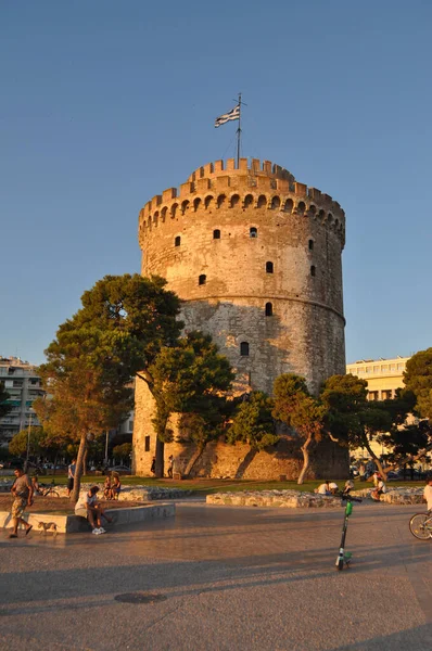 Thessaloniki Grécia Circa Agosto 2019 Antiga Torre Branca — Fotografia de Stock