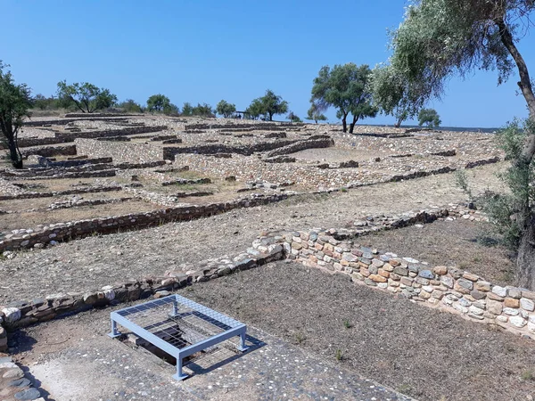 Zřícenina Starobylého Města Olynthus Chalkidiki Řecko — Stock fotografie