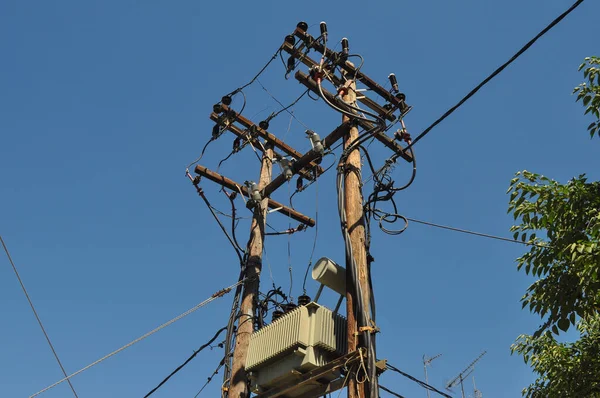 Elektrik Kablosu Transformatörden — Stok fotoğraf