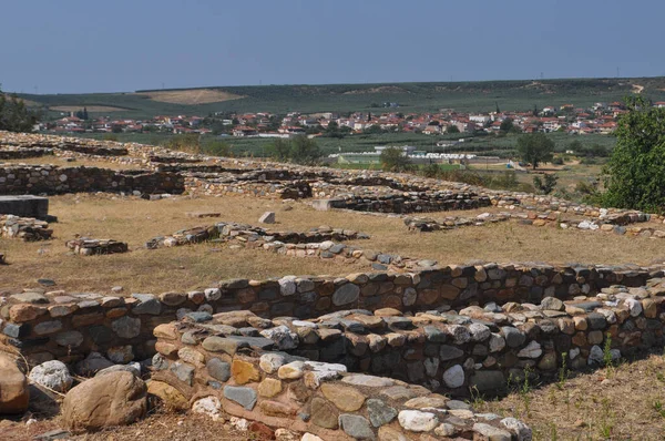 Ruïnes Van Oude Stad Olynthus Chalkidiki Griekenland — Stockfoto