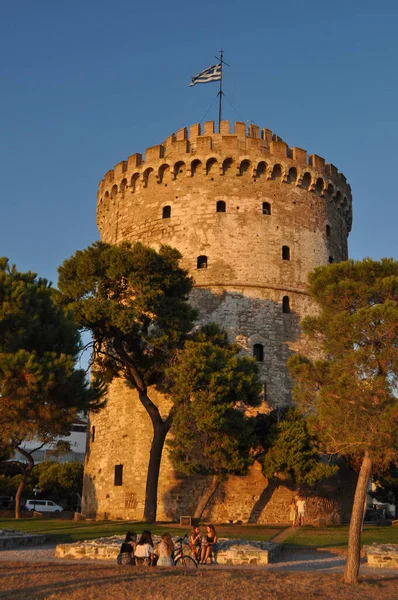 Thessaloniki Grécia Circa Agosto 2019 Antiga Torre Branca — Fotografia de Stock