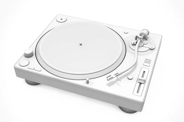 White Clay Style Professional Turntable Vinyl Record Player Sur Fond — Photo