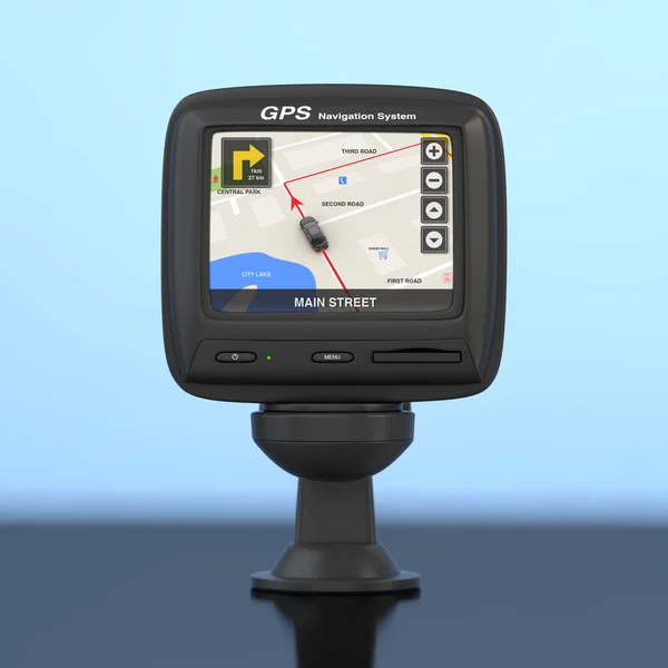 Navigering Och Global Positioning System Gps Enhet Med Stadskarta Navigering — Stockfoto