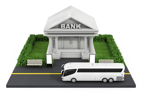 在城市的等距银行金融大厦在白色背景 — 图库照片