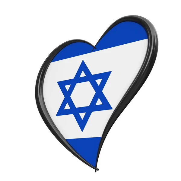 Bandera Israel Dentro Del Corazón Festival Canción Eurovisión 2019 Israel — Foto de Stock