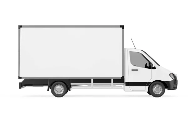 White Commercial Industrial Cargo Delivery Van Truck White Background Rendering — Stock Photo, Image