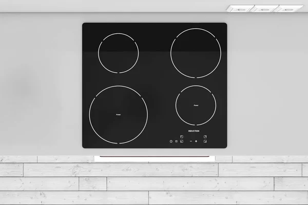 Μοντέρνα Κουζίνα Επαγωγή Cooktop Σόμπα Ακραίες Closeup Κάτοψη Rendering — Φωτογραφία Αρχείου