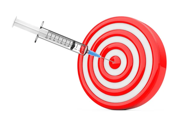 Syringe Target White Background Rendering — Stock Photo, Image