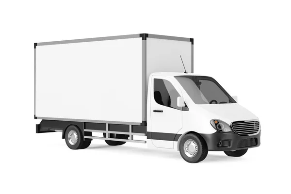 White Commercial Industrial Cargo Delivery Van Truck White Background Rendering — Stock Photo, Image