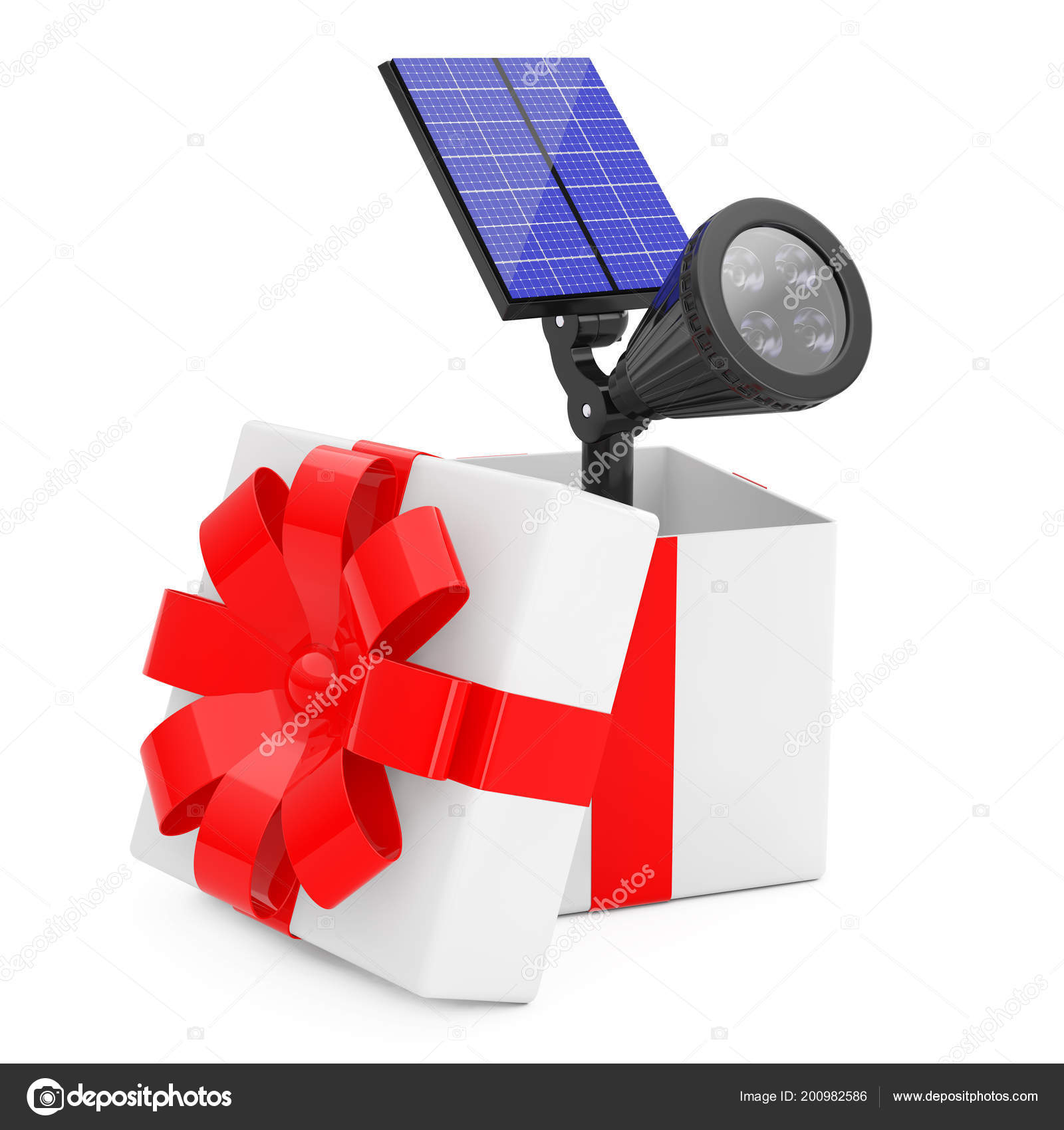 Outdoor Garden Led Spotlight Solar Panel Come Out Gift Box