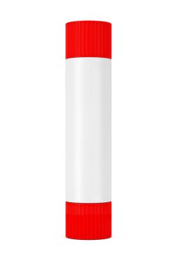 Boş beyaz Mockup Tüp, Super Glue Stick'i beyaz zemin üzerinde. 3D render