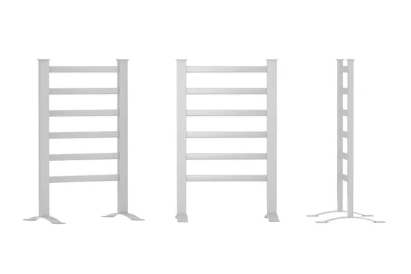 Bewegliche Moderne Badezimmerhandtuchtrockner Heizung Auf Weißem Hintergrund Darstellung — Stockfoto