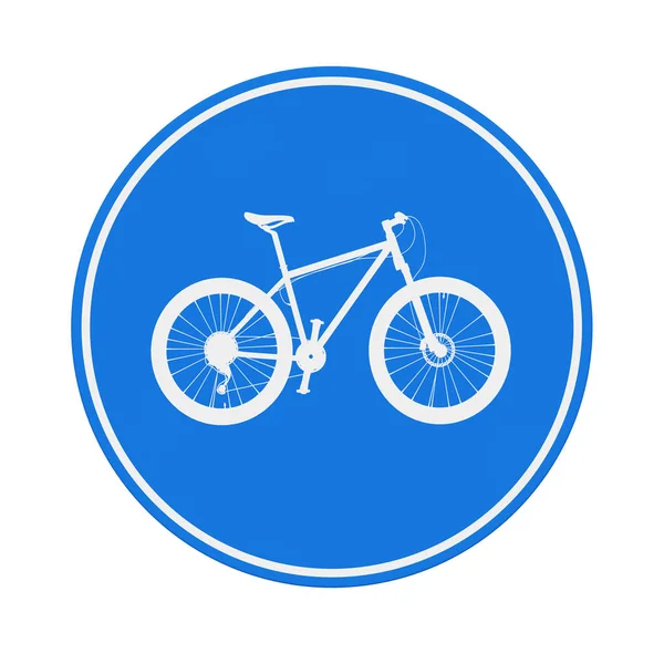 青い丸い自転車レーン印白い背景の上 レンダリング — ストック写真