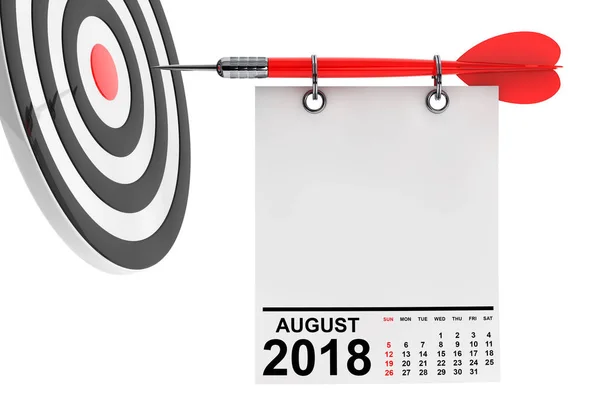 Calendario Agosto 2018 Carta Nota Vuota Con Spazio Libero Testo — Foto Stock