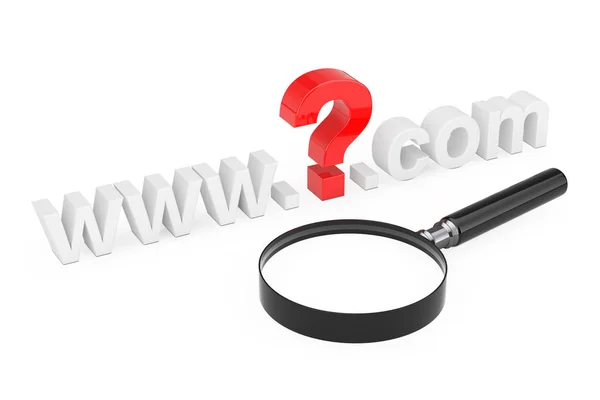 Internet Search Concept Www Question Mark Com Site Name Magnifying — Stock Photo, Image