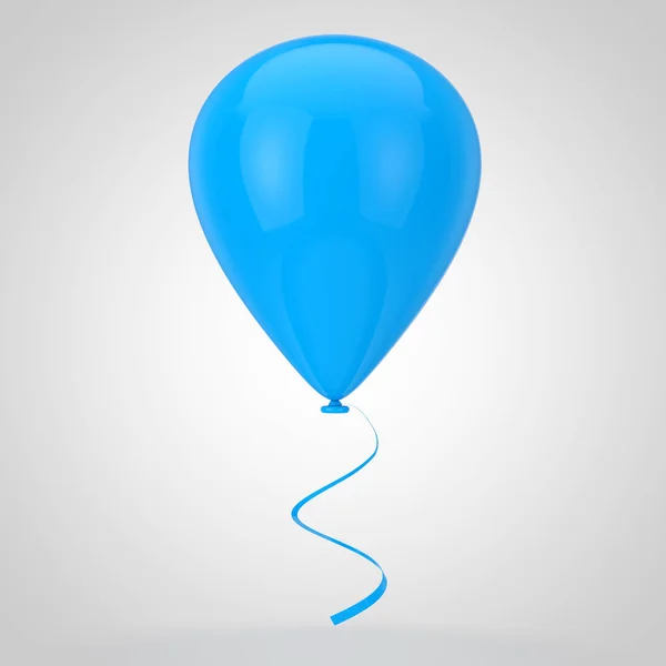 Realistic Blue Blank Mockup Balloon White Background Rendering — Stock Photo, Image