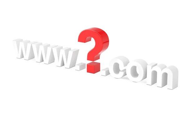 Internet Search Concept. WWW Question Mark Com Site Name on a white background. 3d Rendering