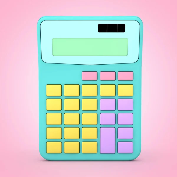 抽象的颜色玩具计算器图标在粉红色的背景 — 图库照片