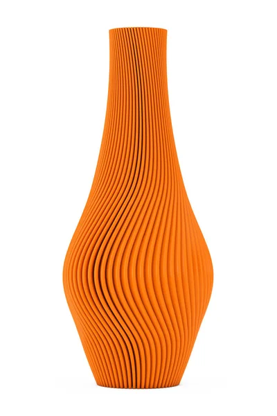 Abstrato Modern Orange Wase Onda Forma Sobre Fundo Branco Renderização — Fotografia de Stock