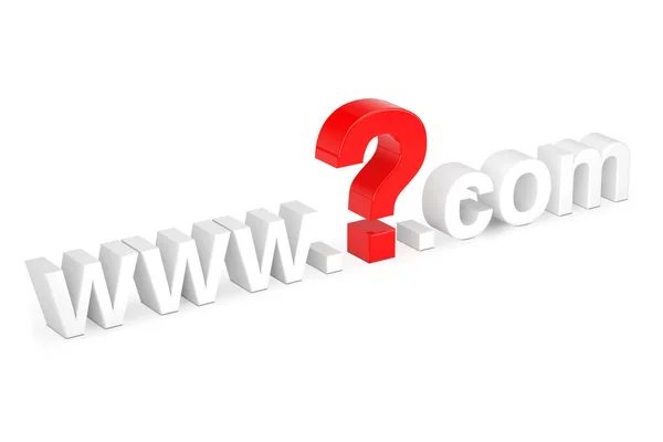 Internet Suchkonzept Www Fragezeichen Com Website Name Auf Weißem Hintergrund — Stockfoto