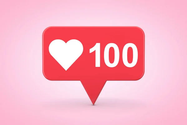 社交媒体网络爱和喜欢的心图标在粉红色的背景 — 图库照片