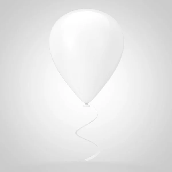 Реалистичный Белый Пустой Макет Воздушного Шара Белом Фоне Рендеринг — стоковое фото
