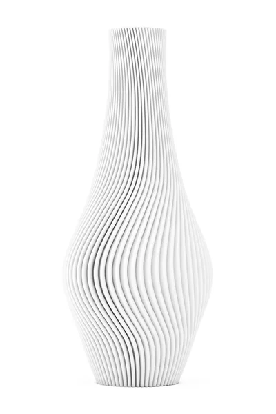 Abstract Modern White Wave Shape Wase Sfondo Bianco Rendering — Foto Stock