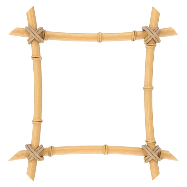 Wooden Bamboo Sticks Template Белом Фоне Рендеринг — стоковое фото