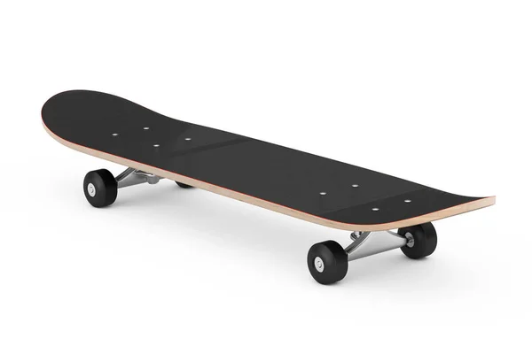 Modernes Skateboard Holzdeck Auf Weißem Hintergrund Darstellung — Stockfoto