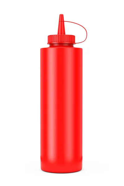 Butelka Sos Ketchup Pomidorowy Białym Tle Renderowania — Zdjęcie stockowe