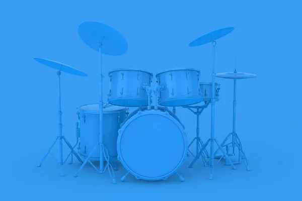 Abstract Blue Clay Stijl Professional Rock Zwart Drum Kit Een — Stockfoto