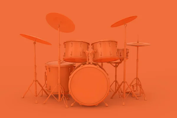 Abstraktní Orange Clay Style Professional Rock Black Drum Kit Oranžové — Stock fotografie