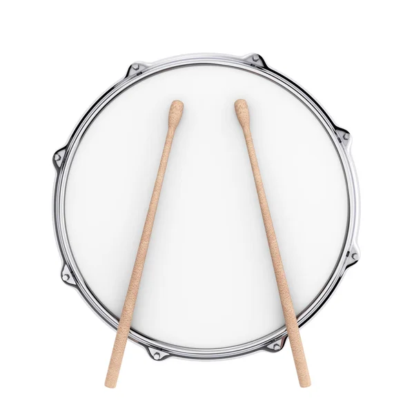 Red Bass Drum Con Coppia Drum Sticks Sfondo Bianco Rendering — Foto Stock