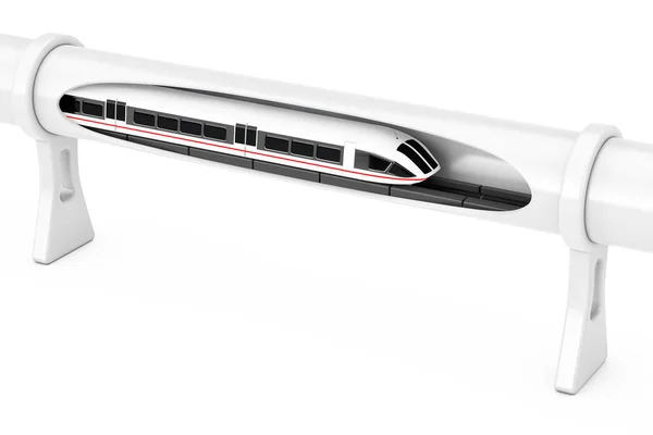 Super High Speed Futuristic Magnetic Levitation Train Moving Vacuum Tunnel — Stock Photo, Image