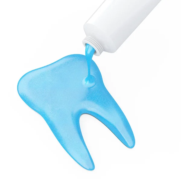 Blue Tooth Icon Del Tubo Pasta Dientes Sobre Fondo Blanco —  Fotos de Stock