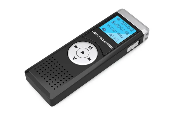 Journalist Digital Voice Recorder Dictaphone White Background Rendering — Stock Photo, Image