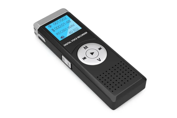 Gazeteci Dijital Ses Kayıt Cihazı Veya Dictaphone Beyaz Zemin Üzerinde — Stok fotoğraf
