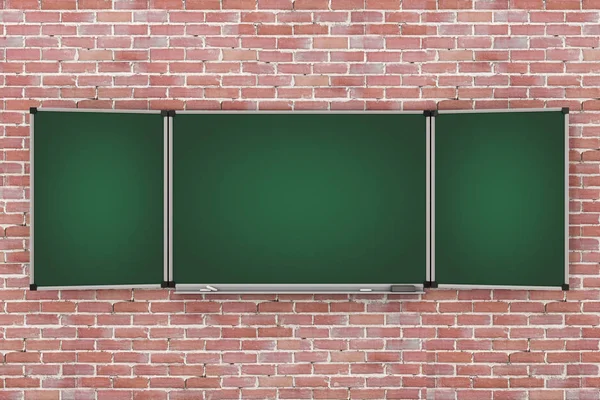 Grön Tomt Tre Delar Svarta Tavlan Eller Blackboard Med Ledigt — Stockfoto