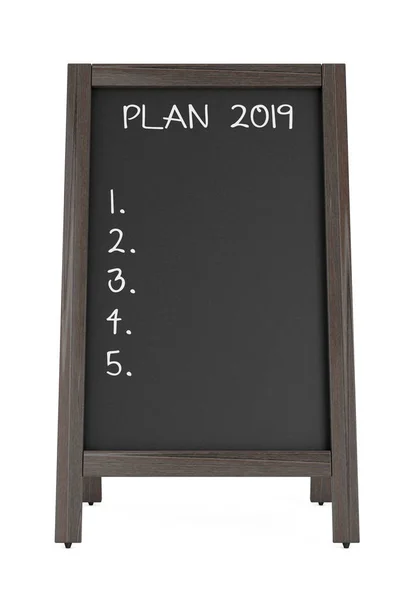 Menu Tableau Craie Avec Plan Phrase 2019 Sur Fond Blanc — Photo