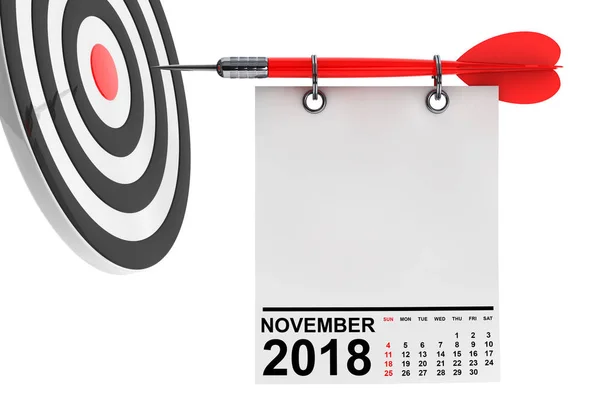 Calendario Noviembre 2018 Papel Nota Blanco Con Espacio Libre Para — Foto de Stock