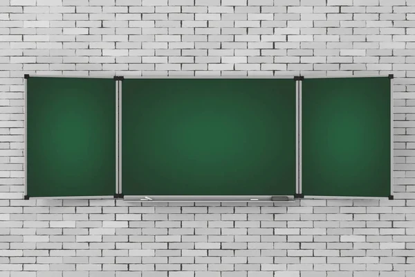 Green Blank Três Partes Chalkboard Blackboard Com Espaço Livre Para — Fotografia de Stock