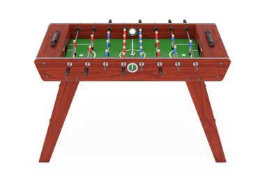 Beyaz bir arka plan üzerinde futbol masa futbol oyunu. 3D render 