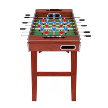 Beyaz bir arka plan üzerinde futbol masa futbol oyunu. 3D render 